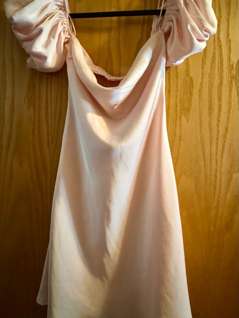 The Vintage Shop Pale Pink Satin Mini Dress